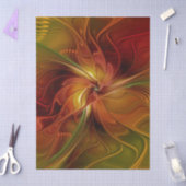 Abstract Red Orange Brown Green Fractal Art Flower Seidenpapier (Basteln)