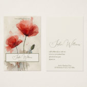 Abstract Red Poppy Jewelry Shop Business Card (Vorne & Hinten)