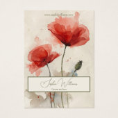 Abstract Red Poppy Jewelry Shop Business Card (Vorderseite)