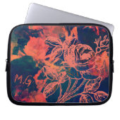 Abstract Red Rose Art Monogram Laptopschutzhülle (Vorderseite)