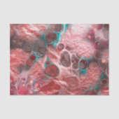 Abstract Red Teal Fluid Art Faux Foil Sparkling Seidenpapier (Vorderseite)