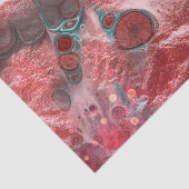 Abstract Red Teal Fluid Art Faux Foil Sparkling Seidenpapier (Ausschnitt)