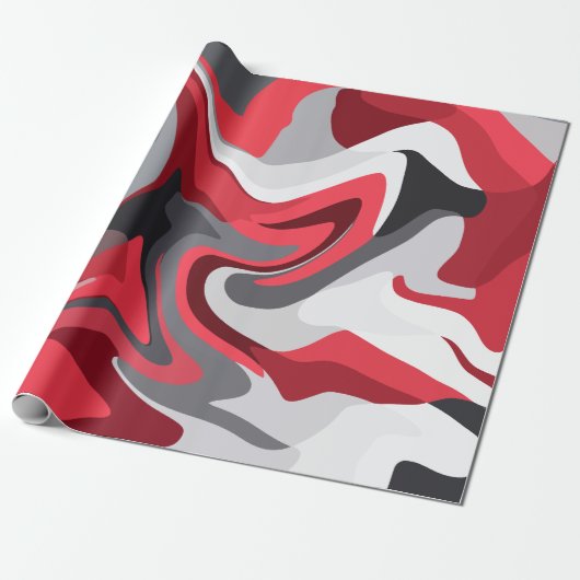 Abstract Red, white and Gray Color Flow Geschenkpapier (Ungerollt)