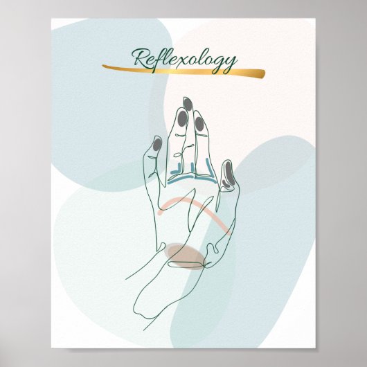 Abstract Reflexology Hand Map Neutral Tones Poster (Vorne)