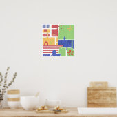 Abstract Retro Block Art Poster (Küche)