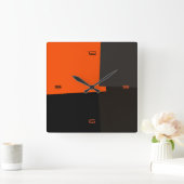 Abstract Retro Color Geometric Pattern #3 Quadratische Wanduhr (Zuhause)