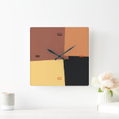 Abstract Retro Color Geometric Pattern #6 Quadratische Wanduhr (Zuhause)