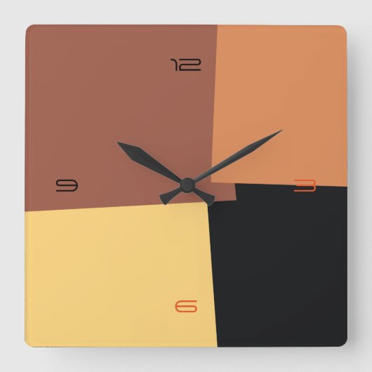 Abstract Retro Color Geometric Pattern #6 Quadratische Wanduhr (Vorderseite)