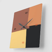 Abstract Retro Color Geometric Pattern #6 Quadratische Wanduhr (Winkel)