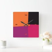 Abstract Retro Color Geometric Pattern #9 Quadratische Wanduhr (Zuhause)