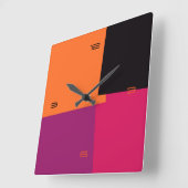 Abstract Retro Color Geometric Pattern #9 Quadratische Wanduhr (Winkel)