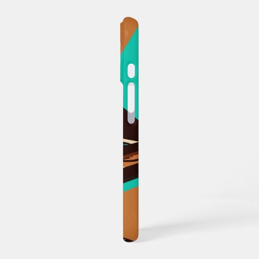 Abstract Retro Espresso Art iPhone 16 Hülle (Linke Seite)