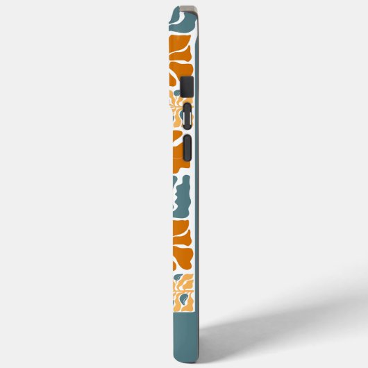 Abstract Retro Floral iPhone Case with Custom Name (Rückseite / Links)