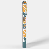 Abstract Retro Floral iPhone Case with Custom Name (Rückseite / Rechts)