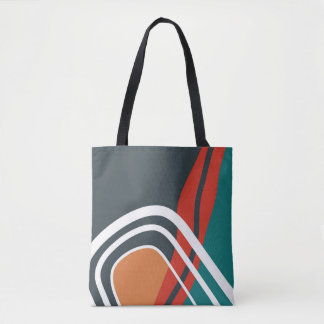 Abstract retro red blue white line art tasche