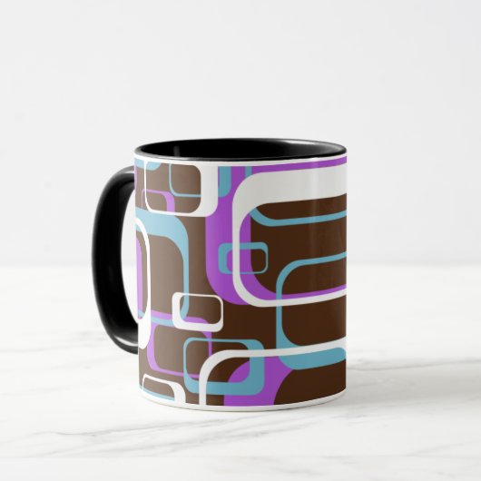 Abstract Retro Swinging 60s Geometric Pattern Tasse (Vorderseite Links)