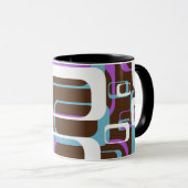 Abstract Retro Swinging 60s Geometric Pattern Tasse (VorderseiteRechts)
