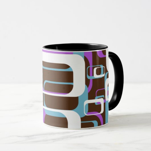 Abstract Retro Swinging 60s Geometric Pattern Tasse (VorderseiteRechts)