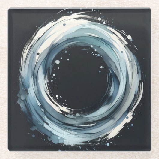 abstract ring in watercolor style glasuntersetzer (Vorderseite)