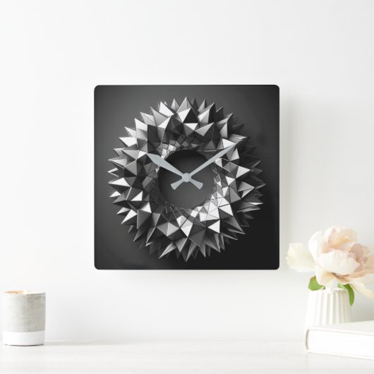 abstract ring with irregular pyramides quadratische wanduhr (Zuhause)
