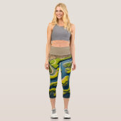 Abstract River Estuary Capri Leggings (Vorderseite)