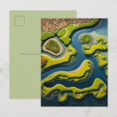 Abstract River Estuary Einladungspostkarte (Vorne/Hinten)