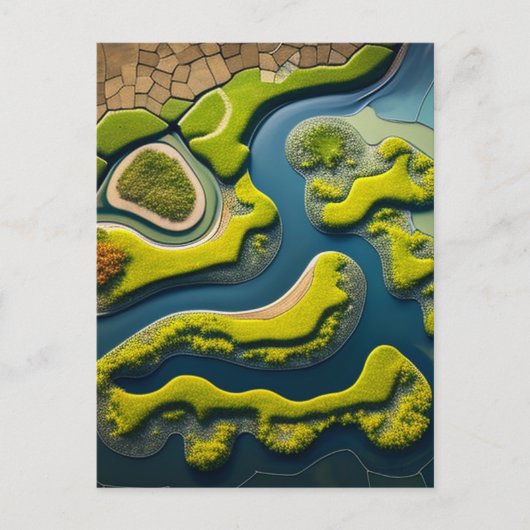 Abstract River Estuary Einladungspostkarte (Vorderseite)