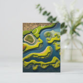 Abstract River Estuary Einladungspostkarte (Stehend Vorderseite)