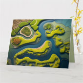 Abstract River Estuary Karte (Gelbe Blume)