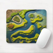 Abstract River Estuary Mousepad (Mit Mouse)