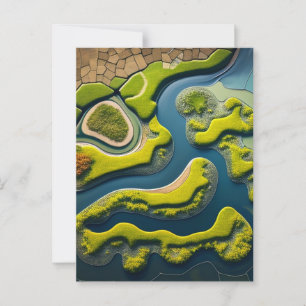Abstract River Estuary Postkarte