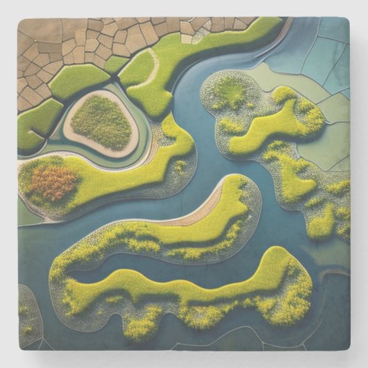 Abstract River Estuary Steinuntersetzer (Vorderseite)