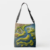 Abstract River Estuary Tragetaschen Mit Langen Trägern (Rückseite)