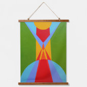 Abstract Rocket Ship Wall Tapestry Wandteppich Mit Holzrahmen (Vorderseite)