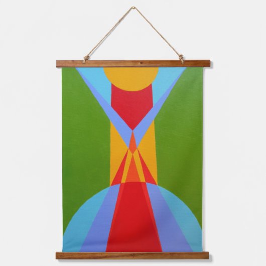 Abstract Rocket Ship Wall Tapestry Wandteppich Mit Holzrahmen (Vorderseite)