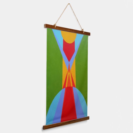Abstract Rocket Ship Wall Tapestry Wandteppich Mit Holzrahmen (Gewinkelt)