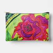 Abstract Rose Art Zip Pouch-Original Painting Bag Zubehörtasche (Vorderseite)