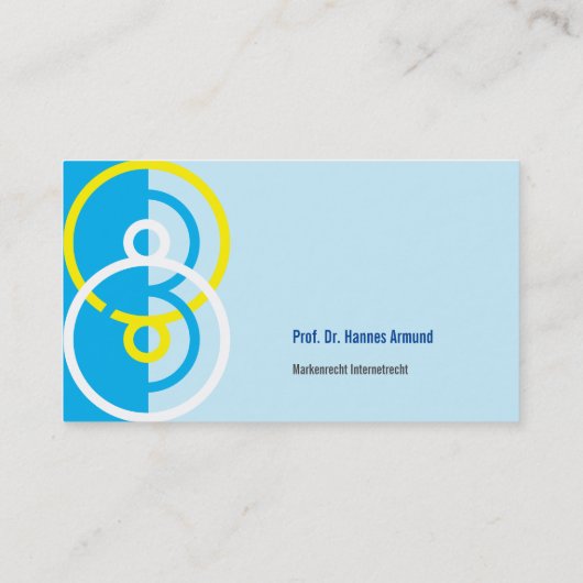 Abstract round logo blue yellow business card visitenkarte (Rückseite)