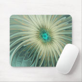 Abstract Sage Green Fantasy Flower Fractal Art Mousepad (Mit Mouse)