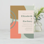 Abstract Sage Green Wedding Invitation Einladung (Stehend Vorderseite)