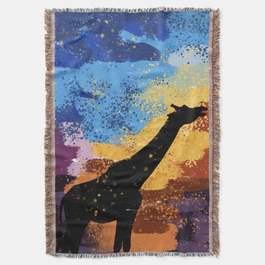 Abstract Savanna Dreams ImpressionistThrow Blanket Decke (Vorderseite Vertikal)