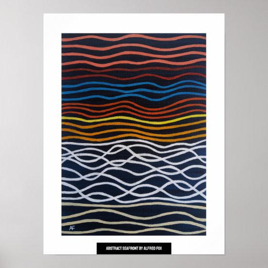 Abstract Seafront Painting by Alfred Fox Poster (Vorne)