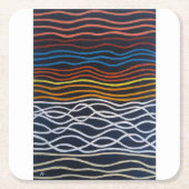 Abstract Seafront Painting by Alfred Fox Rechteckiger Pappuntersetzer (Vorderseite)