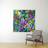 Abstract seamless cartoon pattern. Repeated with m Wandteppich (Beispiel (Horizontal))