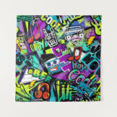 Abstract seamless cartoon pattern. Repeated with m Wandteppich (Vorderseite)