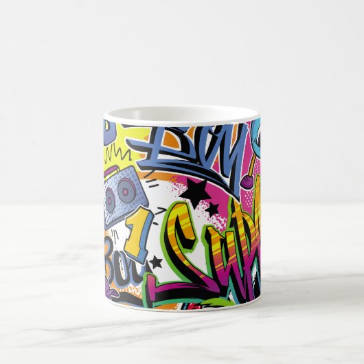 Abstract seamless comics pattern with palm tree, h kaffeetasse (Mittel)