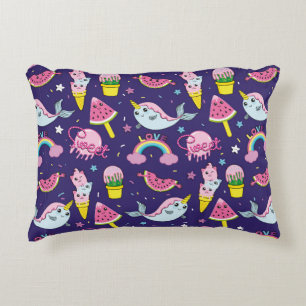 Abstract seamless ice cream pattern. Creative vint Dekokissen