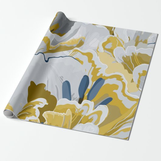 Abstract seamless pattern. Light grey, yellow, g Geschenkpapier (Ungerollt)