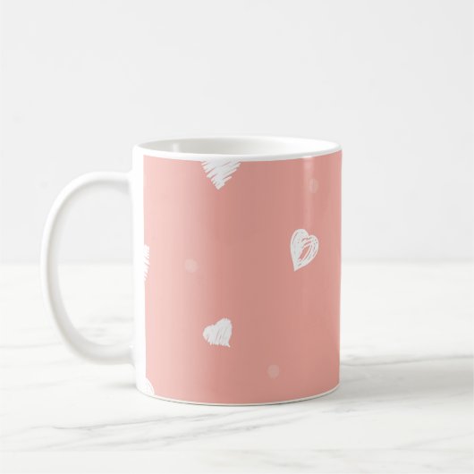 Abstract seamless pattern with hand drawing hearts kaffeetasse (Links)