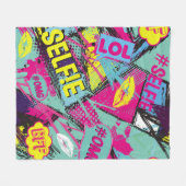 Abstract seamless pattern with Pop art comicspeech Fleecedecke (Vorderseite (Horizontal))